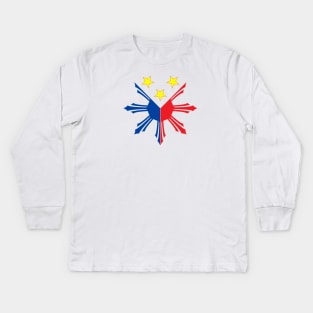 Philippines Sun and Stars Kids Long Sleeve T-Shirt